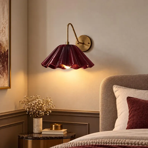 Applique murale moderne jaune en forme de cloche, corps en cuivre, LED E26, lumière chaude 2700K, pour chambre à coucher - Product Image 4