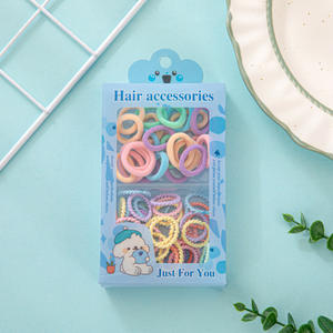 Nouvel ensemble de cordes et anneaux pour cheveux en caoutchouc pour enfants, petite boîte, haute élasticité, sans dommage pour les cheveux, bijoux pour enfants - Product Image 6