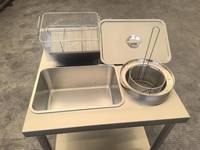 Table de panure professionnelle pour poulet frit pour restaurant de restauration rapide, table de travail en acier inoxydable