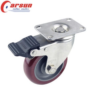 Mittelschwere <span class=keywords><strong>3</strong></span>/4/5 Zoll Industrie platten rollen mit 75mm drehbaren Brems stahl gummi rädern Nylon/PP/PU/TPR OEM anpassbar - Product Image 4