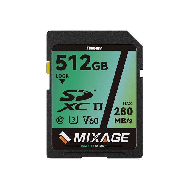 KingSpec Customized SDXC UHS-II Memory Card for 4k/8k Video C10 U3 V60 64GB 128GB 256GB 512GB SD Memory Card