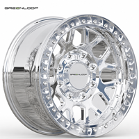 GREENLOOP 17x10J -12J Jante en aluminium forgée Beadlock à déport 30mm ET pour camion, 6x139.7 8x170, ET 35/40mm, 100mm pour la course de dragster