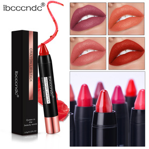 Ibcccndc Delineador de labios y lápiz labial Tinta mate Retráctil Maquillaje de larga duración Crayón de labios de terciopelo metálico - Product Image 3