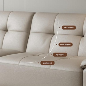 2026 New Modern Minimalist Genuine Leather Straight <b>Sofa</b> Two Three Seater Combination <b>For</b> Small Living Room - Product Image 3