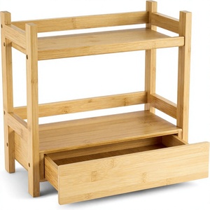 Organizador de Baño de Bambú <span class=keywords><strong>Sorbus</strong></span>, Estilo Clásico, de 2 Niveles, con Cajón Extraíble, Instalación en Encimera para Baño y Cocina - Product Image 1