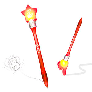 Stylo bille LED multicolore en plastique, promotion populaire, avec logo personnalisé pour les cadeaux de Noël, d'Halloween et pour les enfants - Product Image 3