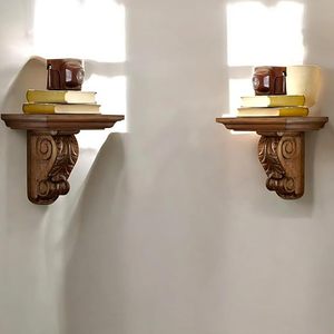 Wooden <b>Floating</b> <b>Wall</b> <b>Shelf</b> Decorative Carved <b>Wall</b> Mounted Display <b>Shelf</b> for Living Room Bedroom Entryway Bathroom Farmhouse Home - Product Image 2