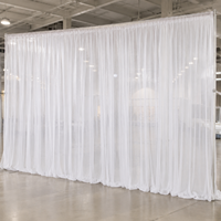 Rideau de fond en mousseline de polyester sur mesure pour scène de mariage, événementiel, location, fournisseur de systèmes de suspension (pipe and drape)