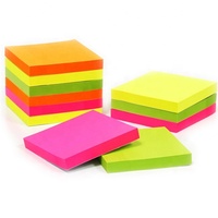 Bloc notes adhésives personnalisées, lettres imprimées couleur fluorescentes découpées, papeterie