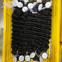 8a kualitas tinggi gelombang dalam keriting Virgin mentah rambut manusia India ditarik ganda, kutikula Alinged Virgin bundel rambut tidak diproses