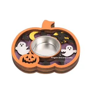 Base créative en bois pour chandelier d'Halloween Décoration de table de vacances pour les fournitures de fête promotionnelles ajoutant Thanksgiving - Product Image 6