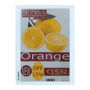 ป้ายราคาอิเล็กทรอนิกส์แบบดิจิทัล Eink ขนาด 7.5 นิ้ว สำหรับร้านขายผลไม้ในซูเปอร์มาร์เก็ต พร้อมระบบ Epaper และ NFC พร้อมซอฟต์แวร์ - Product Image 1