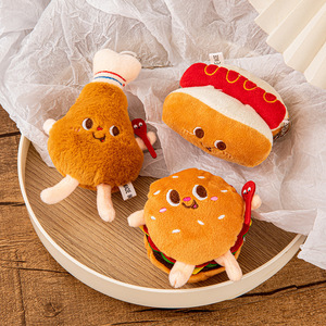 Llavero de Peluche de Alta Calidad con Diseño de Hamburguesa, Papas Fritas, Patas de Pollo, Pan y Perrito Caliente - Product Image 4