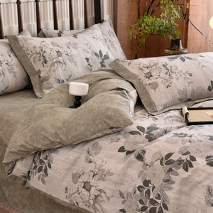 All'ingrosso Set di lenzuola e copripiumino personalizzato ad alta densità di biancheria da letto in lino fresco e traspirante a quattro pezzi - Product Image 2