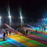 Aire de jeux panoramique d'été parc aquatique piscine balançoire jeux grand pont oscillant