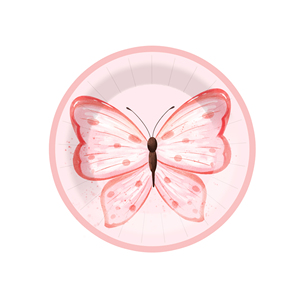 DAMAI Nuevo Kit de Vajilla de Papel con Diseño de Mariposas, Platos Desechables Rosas para Decoración de Fiestas de Cumpleaños de Niñas - Product Image 5