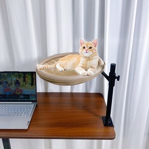 Asiento de ventana soleado de moda para gatos, hamaca transpirable para gatos, ventana para dormir montada en la pared con montaje, incluye estantes - Product Image 3