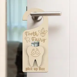 Custom Tooth Fairy Please Stop Here Tooth Holder For Door Handle Tooth Fairy Door Hanger With Money Holder
