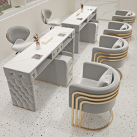 Table et chaise de manucure pour technicien(ne) d'ongles, table de manucure pour salon de beauté, bureau de pédicure, ensemble de mobilier pour salon d'onglerie (direct usine)