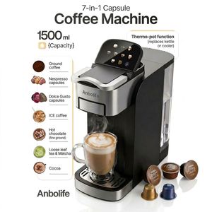 Máquina Multicápsulas Programable Anbo 7 en 1, Tanque de Agua Extraíble de 1.5L, Uso en Hoteles, Compatible <span class=keywords><strong>con</strong></span> Café Molido/DG/<span class=keywords><strong>Hielo</strong></span>/Café en Grano/<span class=keywords><strong>Nespresso</strong></span> - Product Image 1