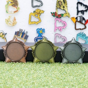 เหรียญรางวัลโลหะรูปดาวแบบกำหนดเองราคาถูกจากผู้ผลิตทองคำ สำหรับงานซับลิเมชั่นและริบบิ้น - Product Image 3