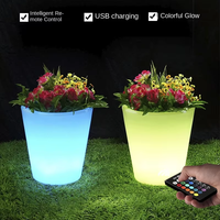 Vase/Pot de fleurs lumineux à LED RGB pour jardin et décoration extérieure, indice de protection IP65, 16 couleurs, éclairage LED pour pot de fleurs