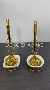 Ensemble de cuillères dorées avec support, cuillère à soupe et louche pour fondue chinoise, et passoire - Product Image 6