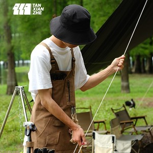 TAN XIAN ZHE Delantal de camping de lona de 80x60 cm con múltiples bolsillos, ropa de trabajo para exteriores, equipo de protección sin mangas - Product Image 1