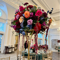 Boule de fleurs en soie de haute qualité 50 cm 60 cm 70 cm 80 cm, grande composition florale de roses artificielles, centre de table, boule de fleurs artificielle violet foncé