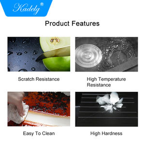 <span class=keywords><strong>Silgranit</strong></span> Évier de cuisine à double cuvette avec égouttoir Grande taille Deux trous sans robinet Design élégant - Product Image 4