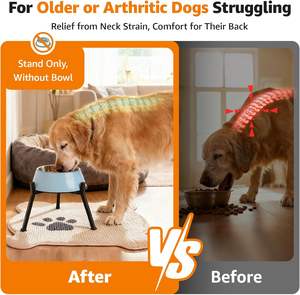 Comedero Elevado <span class=keywords><strong>para</strong></span> <span class=keywords><strong>Perros</strong></span> de Metal, Ajustable en Ancho, Antideslizante e Impermeable, <span class=keywords><strong>para</strong></span> <span class=keywords><strong>Perros</strong></span> Grandes, Adultos, <span class=keywords><strong>Mayores</strong></span> y con Artritis - Product Image 2