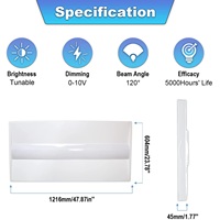 Plafonnier led avec panier central incurvé, 2 par 2 pieds, 2 par 4 pieds, CCT, puissance réglable, ETL, CE, lampe de bureau