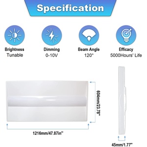 Bảng Điều Khiển Đèn <span class=keywords><strong>Led</strong></span> Hình Trụ Cong Giỏ Trung Tâm Đèn Văn Phòng Treo Trần Hình Giọt Nước ETL CE SAA 2Ft 2X4 Ft CCT Điều Chỉnh Được - Product Image 2