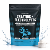 Poudre d'électrolytes et de créatine en sachet saveur fruitée, sans sucre, faible en calories, certifiée HALAL, pour la reconstitution post-entraînement (ODM/OEM)