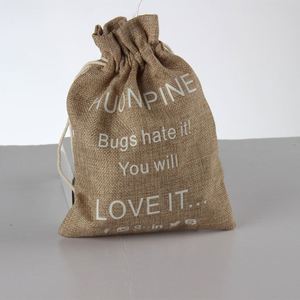 High Quality Mini Jute Brown Color Custom Reusable Natural Linen <b>Drawstring</b> <b>Bags</b> with logo - Product Image 3