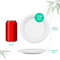 Assiettes en papier compostables, vaisselle jetable biodégradable robuste en bagasse pour collations, desserts, fêtes, mariages