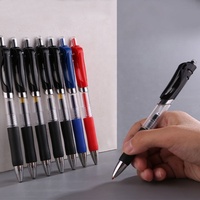 Stylo Gel Rétractable Promotionnel de Haute Qualité 0,5 mm, Pointe Roller, ABS+Silicone, Encre Noire, Bleue, Rouge, Non Effaçable, pour École et Bureau