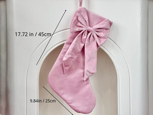 Chaussettes <span class=keywords><strong>de</strong></span> <span class=keywords><strong>Noël</strong></span> en velours <span class=keywords><strong>de</strong></span> 18 pouces avec un grand nœud, idéales pour accrocher aux cheminées, parfaites pour la décoration <span class=keywords><strong>de</strong></span> <span class=keywords><strong>Noël</strong></span> et des fêtes. - Product Image 2