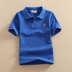 Tissu piqué 100% coton pour t-shirt polo mignon pour garçons, enfants, t-shirts brodés avec un motif d'ours, t-shirt polo pour bébé, nouveau modèle 2020 - Product Image 5