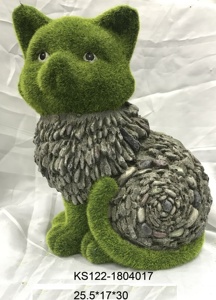 Magnesia estatuilla flocado Moss gallina Gallo jardín decorativo - Product Image 2