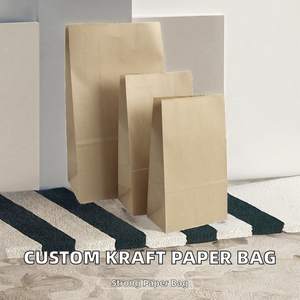 Sacs à provisions jetables rectangulaires économiques, de qualité alimentaire, personnalisables, pour emporter, en papier kraft SOS avec impression de logo et gaufrage - Product Image 2