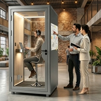 Cabine de bureau insonorisée mobile personnalisable, modulaire, à réduction de bruit, certifiée CE ISO9001, Green Guard, pour une personne