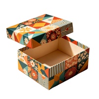 Caixas de Presente Quadradas de Papelão Ondulado Reutilizáveis Personalizadas de Fábrica Fujian, Conjunto de 5, com Tampa Removível e Impressão Offset, Embalagem Superior e Inferior