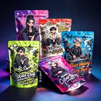 Sachet Mylar anti-odeur avec logo imprimé 3.5g 7g 14g 28g, pochette refermable découpée pour herbes, fleurs, aliments, marque de premier plan PT