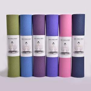 Factory direct wholesale environmental protection non-slip custom print yoga mat waterproof tasteless tpe yoga mat