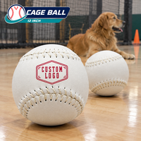 Ballon de softball PVC 12 pouces personnalisé avec logo, noyau en liège durable, couture plate blanche, fabricant 500 000 pièces/mois, OEM pour entraînement scolaire et pratique