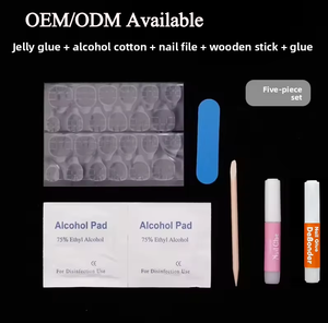 Kit Complet d'Outils pour Ongles : Application de Faux Ongles avec Bandes Adhésives Double Face, Lime en Bois, Lingettes Alcoolisées pour Retirer la Colle - Product Image 1