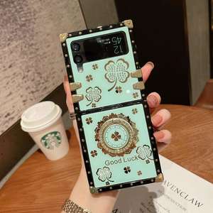 Funda Clásica Popular Plegable Antigolpes para Teléfono con Diseño Decorativo Brillante para <span class=keywords><strong>Z</strong></span> Flip3/4, Anillo de Plástico y Parte Trasera Acrílica - Product Image 5