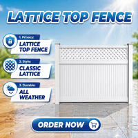 Clôture de jardin Fentech en PVC blanc résistant aux UV, 6 pieds x 8 pieds, facile à assembler, panneaux de clôture à treillis 3D pour l'intimité