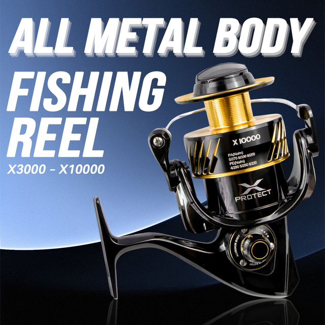 Saltwater Fishing Reel 11+1 Ball Bearings Metal Spool Spinning Reel 16KG 20kg Drag Power 6000 8000 10000 Metal Spinning Reel